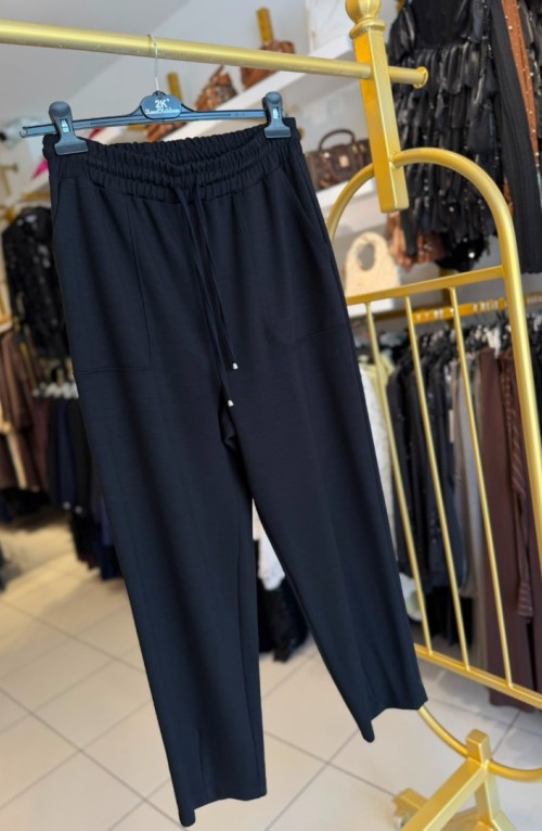 OYSHO ŞALVAR KESİM PANTOLON SİYAH