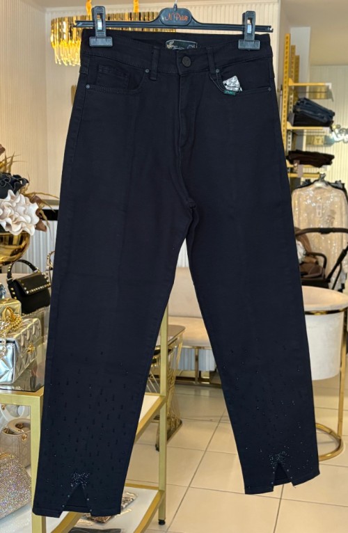 PAÇA TAŞ DET. KOT PANTOLON SİYAH